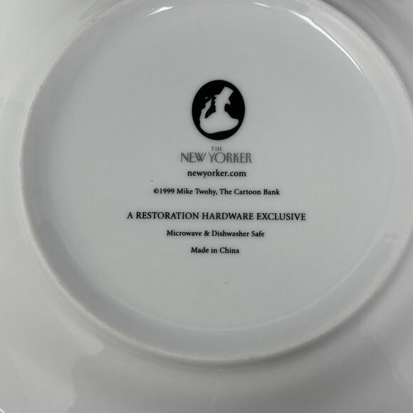 The New Yorker Cheese Plates Restoration Hardware Set of 6 Cartoon Salad Wine - Picture 6 of 16